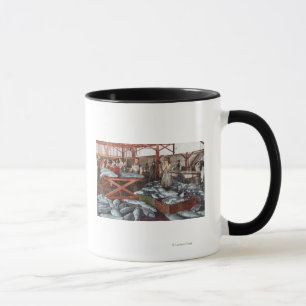 Mug Vue intérieure d'une cannerie Saumon