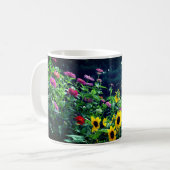 Mug Vue jardin, marguerites, cosmos, tournesols, maman (Devant gauche)