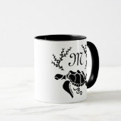Mug Vue latérale de la tortue noire (Devant droit)