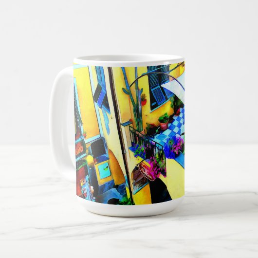 Mug Vue matinale depuis un balcon des Cinque Terre (Devant gauche)