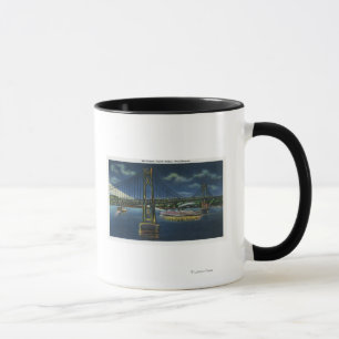 Mug Vue nocturne du pont routier du centre-Hudson