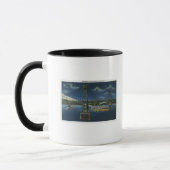 Mug Vue nocturne du pont routier du centre-Hudson (Gauche)
