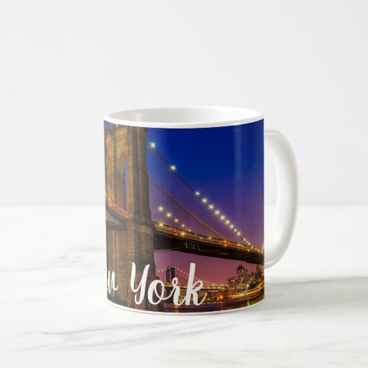 Mug Vue nocturne Pittoresque du pont Brooklyn (Devant droit)