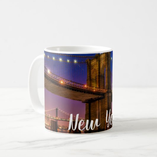 Mug Vue nocturne Pittoresque du pont Brooklyn (Devant gauche)