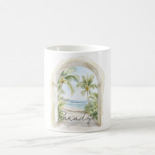 Mug Vue océanique paradisiaque palmiers tropicaux