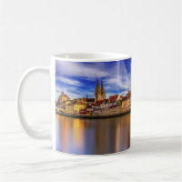 Vue panoramique Danube Rivière Regensburg Allemagn