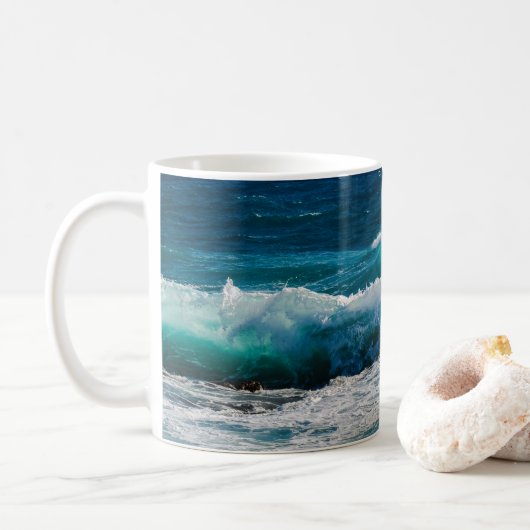 Mug Vue panoramique de Breaking Ocean Waves (Avec donut)