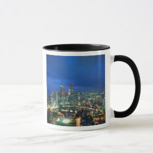 Mug Vue panoramique de Singapour la nuit, Singapour