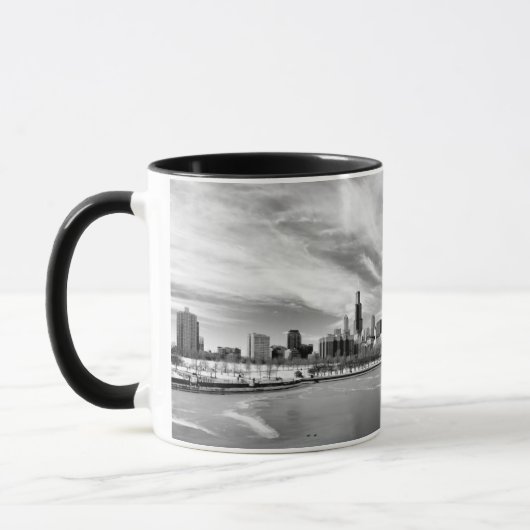 Mug Vue panoramique d'horizon de Chicago en hiver (Gauche)