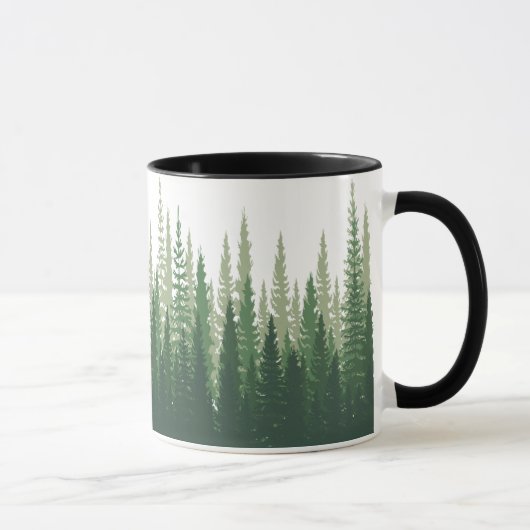 Mug Vue panoramique sur la forêt pins épinette paysage (Droite)