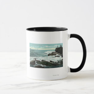 Mug Vue pittoresque du cottage de cap du rivage