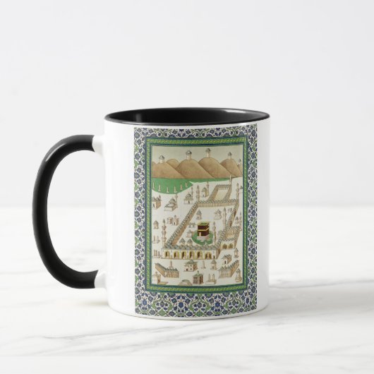 Mug Vue schématique de Mecque, montrant le Qua'bah, de (Gauche)