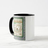 Mug Vue schématique de Mecque, montrant le Qua'bah, de (Devant gauche)