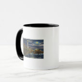 Mug Vue sur la lune du phare Portland Head (Devant gauche)