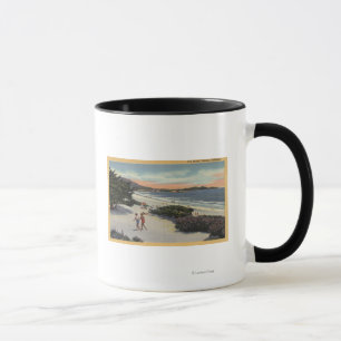 Mug Vue sur la plage, les baigneurs à pied
