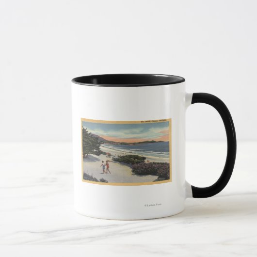 Mug Vue sur la plage, les baigneurs à pied (Droite)