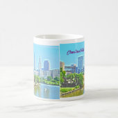 Mug Vue sur le fleuve Cleveland Ohio (Effet Peinture)  (Centre)