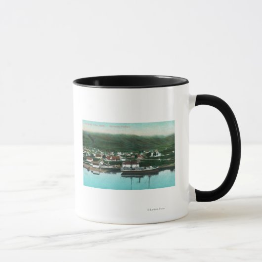 Mug Vue sur le front de mer de la ville et du vapeur (Droite)
