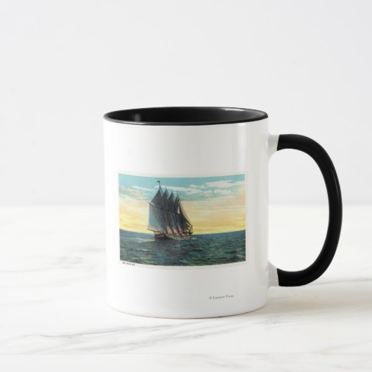 Mug Vue sur le Vieux Château Français, 3 Pays Drapeaux (Droite)