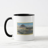 Mug Vue sur les dunes de sable le long de la côte (Gauche)