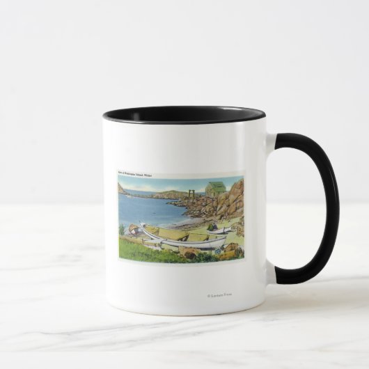Mug Vue sur l'île de Monhegan, la plage (Droite)
