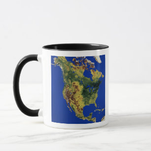 Mug Vue topographique de l'Amérique du Nord et de l'Am