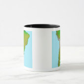 Mug Vue topographique de l'Amérique du Sud (Centre)