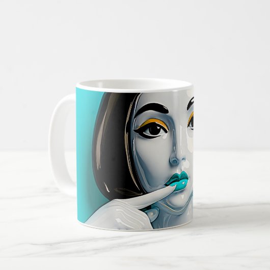 Mug Vue turquoise Pop (Devant gauche)