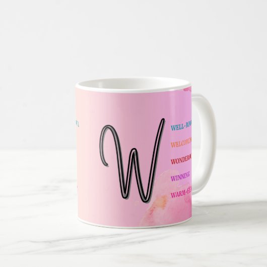 Mug "W" initial (11oz) (Devant droit)