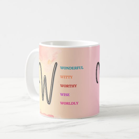 Mug "W" initial (11oz) (Devant gauche)