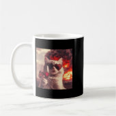 Mug Wacky Cat Holding Wine Selfi With Fire Funny Sungl (Gauche)