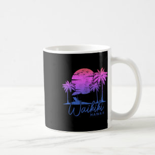 Mug Waikiki Beach Hawaii Surf Vintage Sunset Surfer