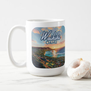 Mug Waikiki Beach Honolulu Oahu Hawaii Retro