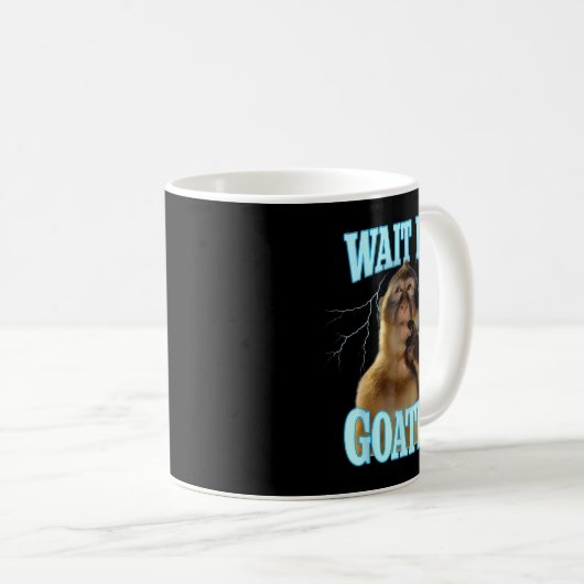 Mug Wait I'm Goated Funny Thinking Monkey Meme Brainro (Devant droit)