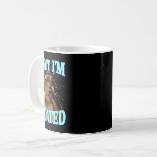 Mug Wait I'm Goated Funny Thinking Monkey Meme Brainro (Devant gauche)
