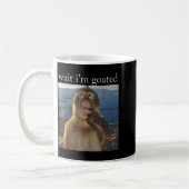Mug Wait I'm Goated Funny Thinking Monkey Meme Gen Z H (Gauche)