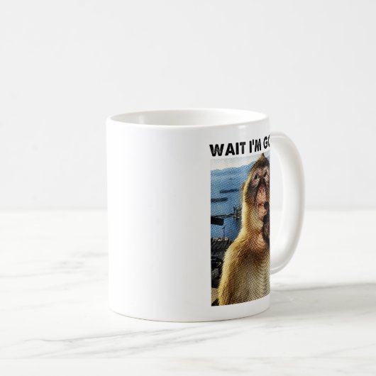 Mug Wait I'm Goated Y2k Funny Thinking Monkey Meme Bra (Devant droit)