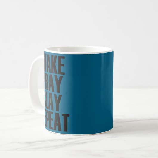 Mug Wake Pray Slay Repeat - Pular Motivational Quote  (Devant gauche)