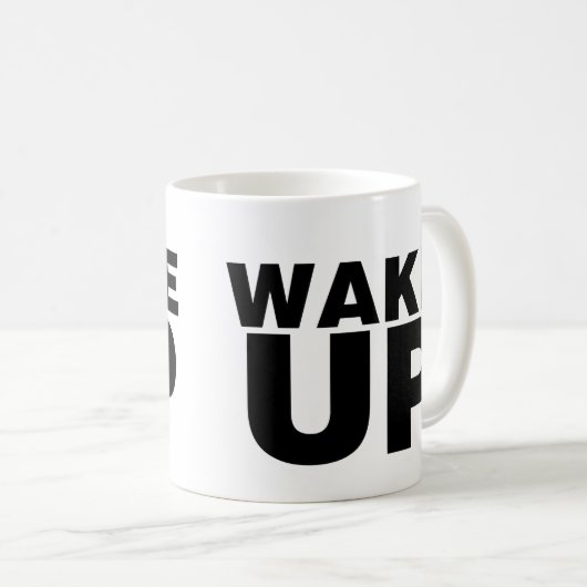 Mug Wake up Black (Devant droit)