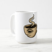 Mug Wake Up & Watch - Surreal Coffee Cup Design (Devant gauche)