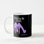 Mug Walk By Faith Graphic Christian Design With Purple (Gauche)