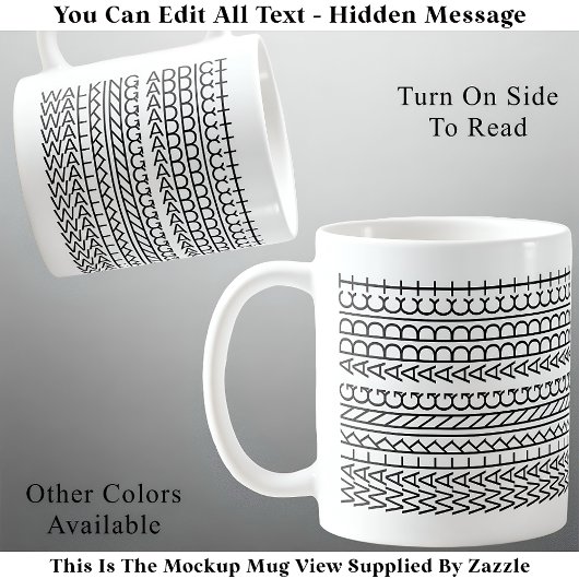 Mug Walking Addict Message Caché 142BW Inhabituel