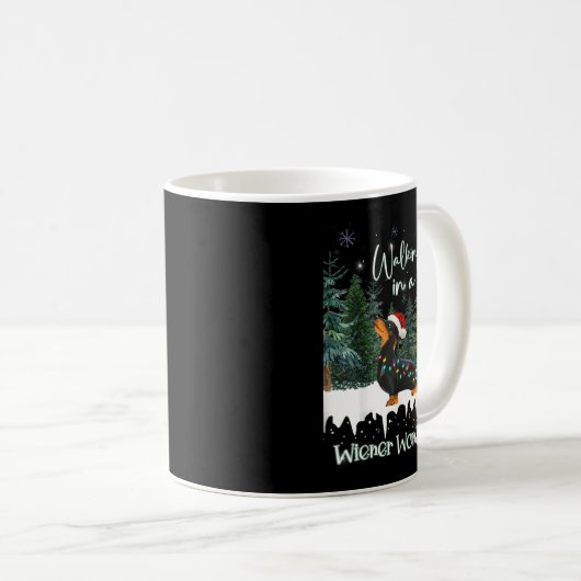 Mug Walking In A Wiener Wonderland Dachshund (Devant droit)