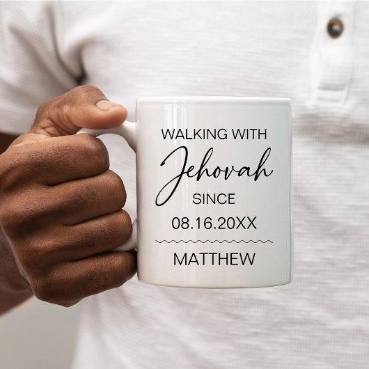 Mug Walking with Jehovah Since Black and White