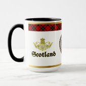 Mug Wallace Clan Badge Tartan w/Gold Rim (Gauche)