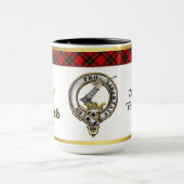 Mug Wallace Clan Badge Tartan w/Gold Rim (Centre)