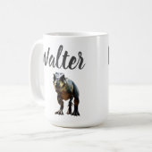 Mug Walter Nom Avec T Rex Dinosaur, (Devant gauche)
