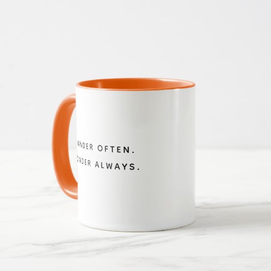 Mug Wander Often Wonder Always Fun Typography  (Devant gauche)