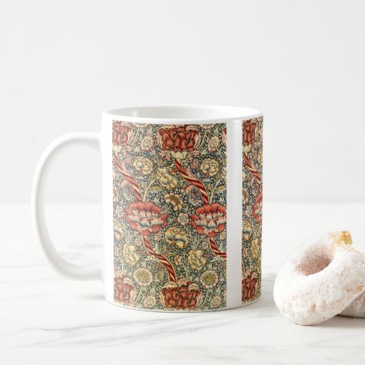 Mug Wandle par William Morris, textile fin d'art vinta (Avec donut)