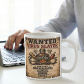 Mug Wanted Poster Fire Cider Virus Slayer Funny